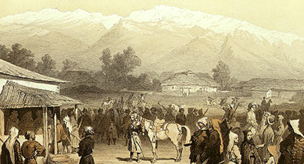 Г. Г. Гагарин. Горцы-адыги на побережье Черного моря. Литография. 1847 г. Источник: en.wikipedia.org