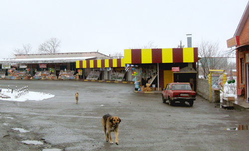  Сеть придорожных магазинов в селении Гизель  на участке федеральной трассы "Владикавказ - Алагир". Cеверная Осетия. 8 марта 2011 г. Фото "Кавказского узла".