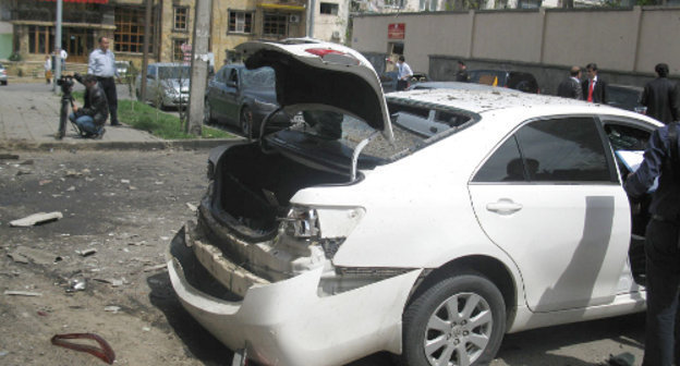 Место подрыва смертника в Махачкале. 10 мая 2011 г. Фото "Кавказского узла"