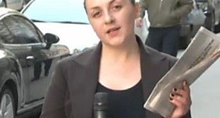 Натия Поладашвили, собкор телеканала ПИК в Москве. 23 мая 2011 г. Кадр из видеорепортажа канала ПИК (www.pik.tv )