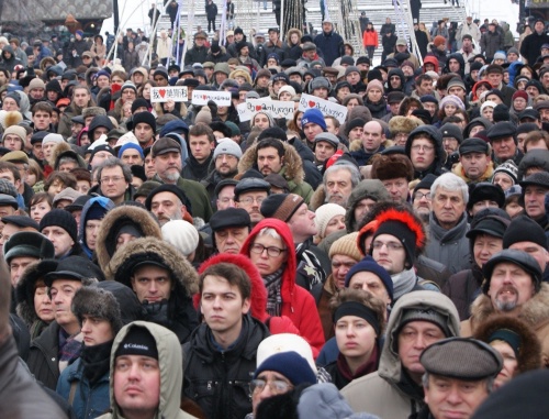 Митинг против ксенофобии "Москва для всех" на Пушкинской площади в Москве 27 декабря 2010 г. Фото "Кавказского узла"