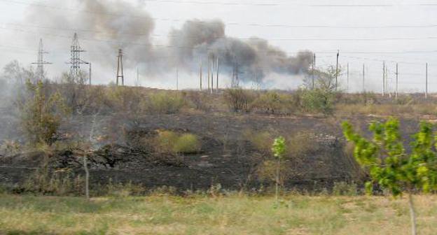 Пожар в полупустынной зоне Красноярского района Астраханской области. 30 июня 2011 г. Фото "Кавказского узла"