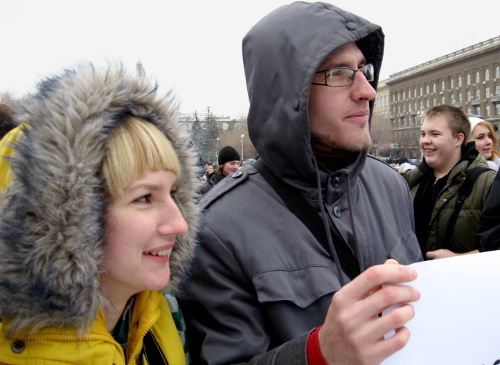 Волгоград, 10 декабря 2011 г. Молодежь на митинге против фальсификации выборов. Фото Вячеслава Ященко для "Кавказского узла"