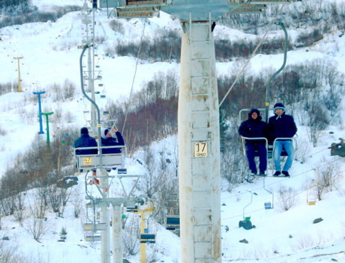 Северная Осетия, Цейское ущелье, канатная дорога. Декабрь 2011 г. Фото Дмитрия Тамерланова для "Кавказского узла"
