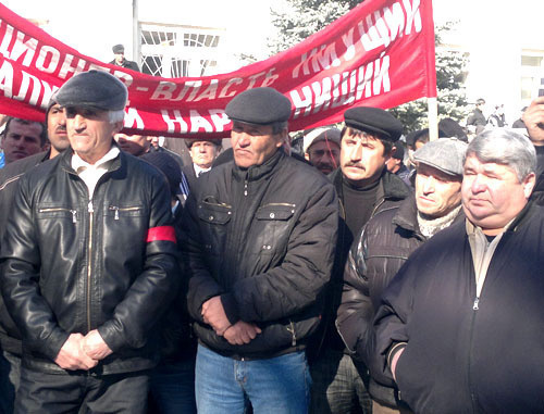 Митинг "За честные выборы" в Табасаранского районе.  Дагестан, 27 февраля, 2012 г. Фото Патимат Махмудовой для "Кавказского узла"
