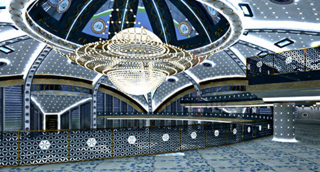 Проект внутреннего убранства мечети им. Аймани Кадыровой в Аргуне. Фото: http://www.chechnyatravel.com