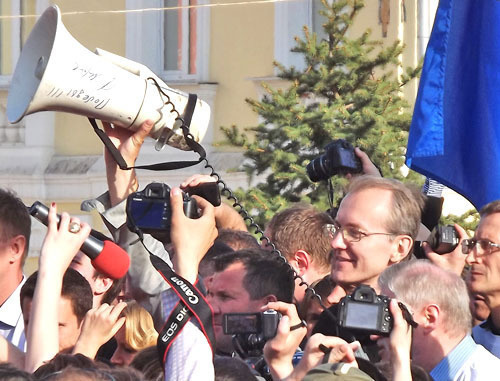 Митинг в поддержку Олега Шеина в Астрахани. 14 апреля 2012 г. Фото Алексея Дмитриева для "Кавказского узла"