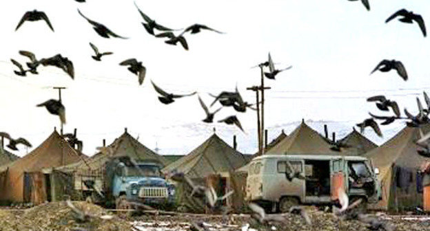 Лагерь временного проживания в Карабулаке в Ингушетии. Фото http://angusht.com