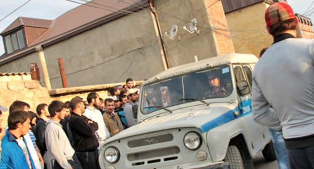 Место проведения спецоперации. Махачкала, 19 мая 2012 г. Фото Магомеда Ахмедова для "Кавказского узла"
