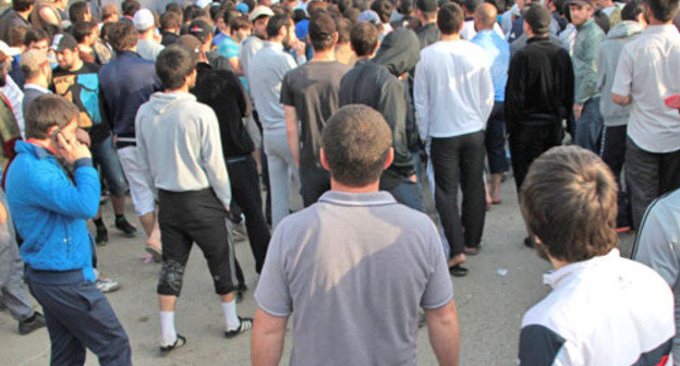 Место проведения спецоперации. Махачкала, 19 мая 2012 г. Фото Ахмеда Магомедова для "Кавказского узла"