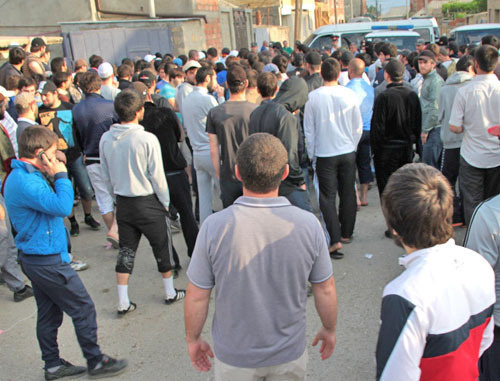 Место проведения спецоперации. Махачкала, 19 мая 2012 г. Фото Ахмеда Магомедова для "Кавказского узла"