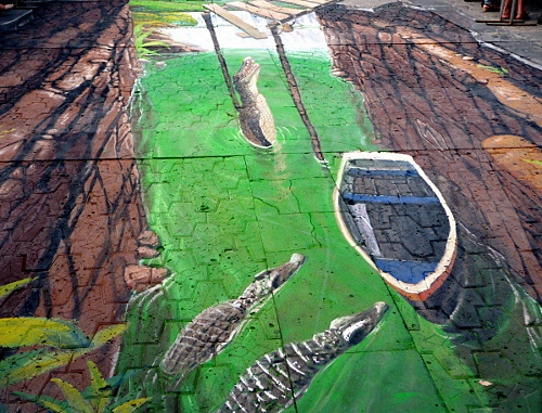 Объемная картина немецкого художника Николая Арндта на площади Шарля Азнавура в Ереване. 26 июня 2012 г. Фото Армине Мартиросян для "Кавказского узла"