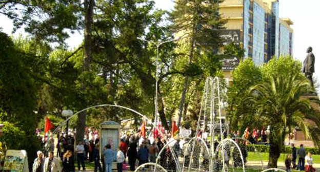 Вид на здание «Маринс парк отель». Сочи. Фото Светланы Кравченко для "Кавказского узла"