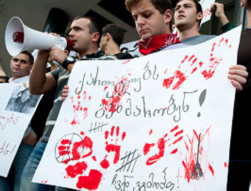 Акция протеста против насилия в тюрьмах Грузии. Фото : Александр Имедашвили, NEWSGEORGIA