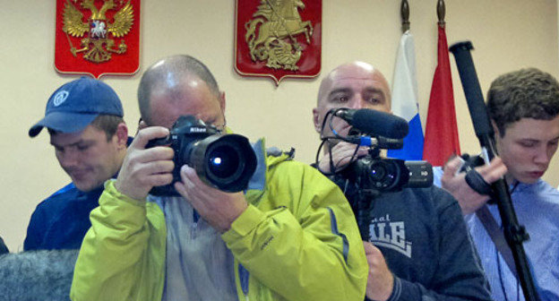 Журналисты в зале суда. Москва, 2 ноября 2012 г. Фото Юлии Буславской для "Кавказского узла"