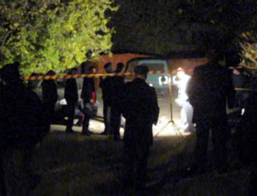 На месте убийства Казбека Геккиева в Нальчике. 5 декабря 2012 г. Фото пресс-службы  МВД по Кабардино-Балкарской Республике, http://07.mvd.ru