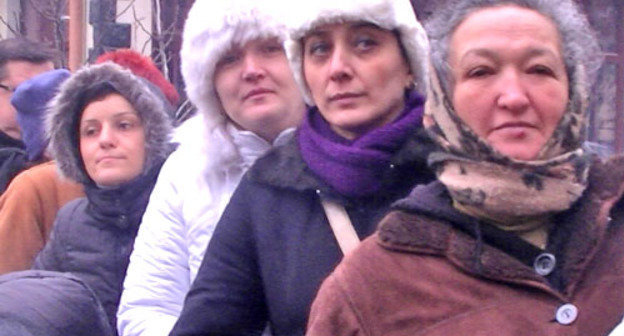 Участники акции протеста против ареста генерального директора телекомпании "Рустави-2". Тбилиси, 20 декабря 2012 г. Фото Беслана Кмузова для "Кавказского узла"