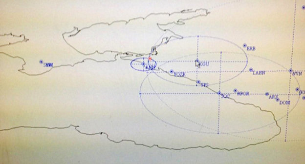 Определение эпицентра землетрясения на экранах Анапской сейсмостанции. Фото: http://www.facebook.com/pages/Anaping