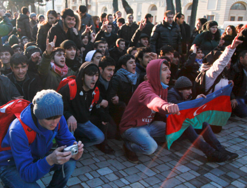 Акция протеста 12 января 2013 г. в Баку. Фото Азиза Каримова для "Кавказского узла"