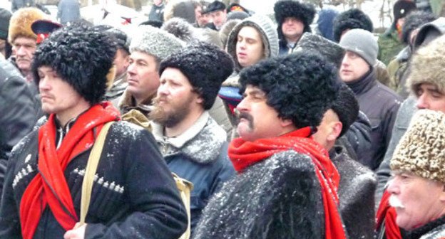 Митинг казаков в поддержку требования признания их народом. Ростов-на-Дону, 26 января 2013 г. Фото Олеси Диановой для "Кавказского узла"