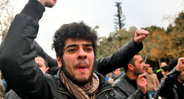 Акция протеста в поддержку жителей Исмаиллы. Баку, 26 января 2013 г. Фото Азиза Каримова для "Кавказского узла"