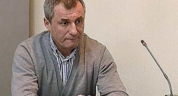 Свидетель по делу об убийстве полковника Юрия Буданова Александр Евтухов. Фото пресс-службы Мосгорсуда