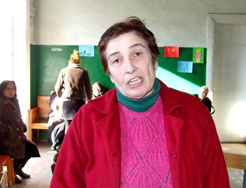 Участница акции "Жилье всем" Маквала Бадзагуа жалуется на отсутствие жилья. Тбилиси, 31 января 2013 г. Фото Эдиты Бадасян для "Кавказского узла"