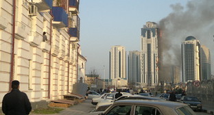 Пожар в высотном комплексе "Грозный-Сити". Чечня, Грозный, 3 апреля 2013 г. Фото "Кавказского узла" Пожар в высотном комплексе "Грозный-Сити". Чечня, Грозный, 3 апреля 2013 г. Фото "Кавказского узла"