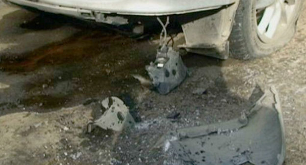 Взорванный автомобиль. Фото пресс-службы МВД