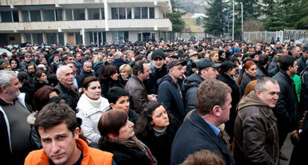 Представители "Единого национального движения". Тбилиси, 1 октября 2012 г. Фото: Александр Имедашвили, NEWSGEORGIA