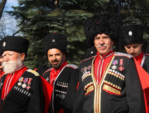 Участники парада Кубанского казачьего войска. Краснодар, 20 апреля 2013 г. Фото Андрея Кошика для "Кавказского узла"