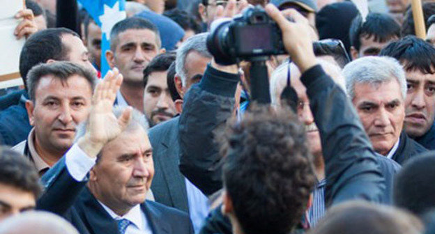 Джамиль Гасанли во время митинга. Баку, 28 сентября 2013 г. Фото Азиза Каримова для "Кавказского узла"