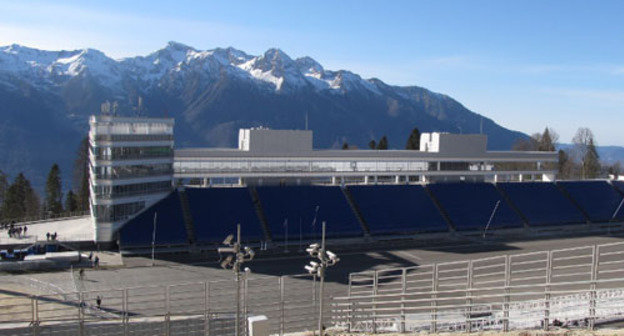 Комплекс «Лаура». Вид сверху на биатлонный стадион. Краснодарский край. Фото Татьяны Уколовой для "Кавказского узла"