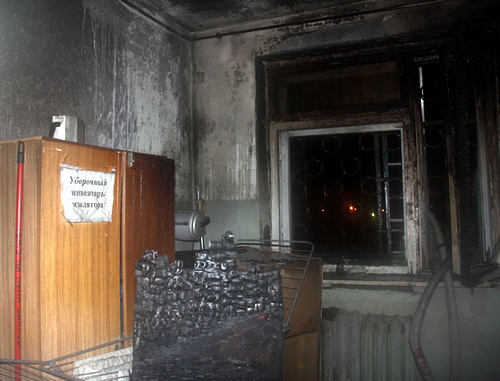 Астрахань, 15 января 2014 г. После пожара в одном из помещений психиатрической больницы. Фото ГУ МЧС по Астраханской области, http://www.30.mchs.gov.ru