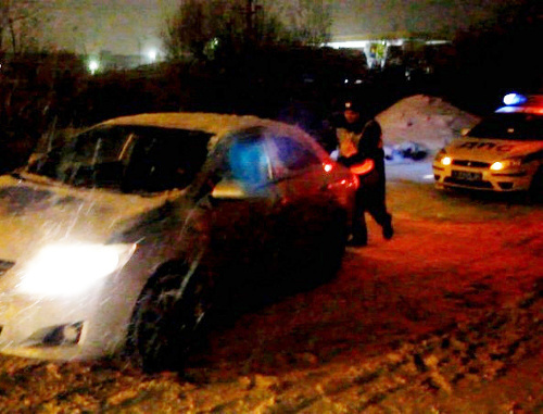 Последствия снегопада в Ставрополе. 21 января 2014 г. Фото пресс-службы ГУ МВД России по Ставропольскому краю
