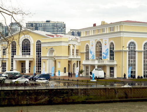 Здание медиацентра для неаккредитованных на Олимпийские игры журналистов на улице Несербской в Сочи. 20 января 2014 г. Фото Светланы Кравченко для "Кавказского узла"