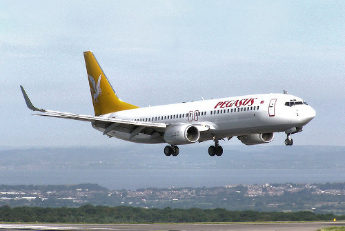 Самолет Boeing 737-800 турецкой авиакомпании Pegasus Airlines. Фото: Adrian Pingstone, http://commons.wikimedia.org