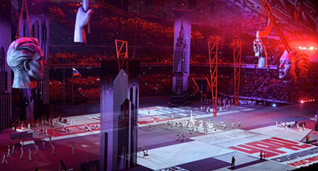 Театрализованная постановка во время церемонии открытия Олимпийских игр в Сочи. 7 февраля 2014 г. Фото: Atos International, http://www.flickr.com/photos/atosorigin