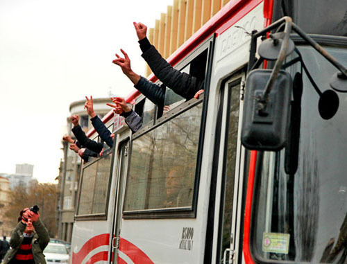 Акция протеста в поддержку жителей Исмаиллы. Баку, 26 января 2013 г. Фото Азиза Каримова для «Кавказского узла»