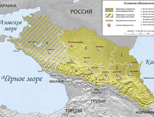 Карта Имарата Кавказ. Фото: Alfer1002, http://commons.wikimedia.org/