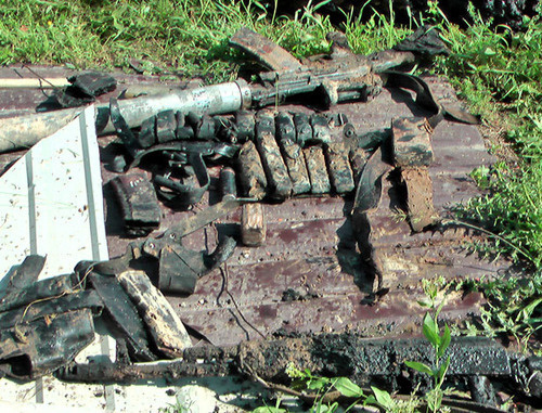 Оружие, обнаруженное в ходе спецоперации в селе Сагопши Малгобекского района Ингушетии. 24 мая 2014 г. Фото пресс службы ФСБ РФ по РИ