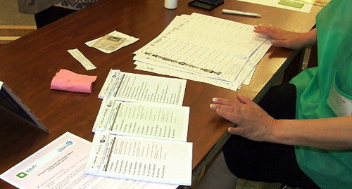 Избирательные бюллетени для голосования на выборах мэра Тбилиси. 15 июня 2014 г. Фото Эдиты Бадасян для "Кавказского узла"
