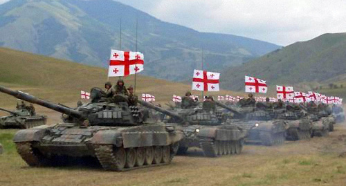 Колонна грузинских танков. Фото: http://news.siteua.org/Мир/25258/