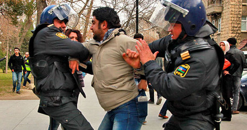 Акция протеста в поддержку жителей Исмаиллы. Баку, 26 января 2013 г. Фото Азиза Каримова для «Кавказского узла»
