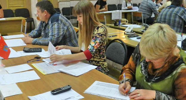 На избирательном участке №0438. Волгоград, 14 сентября 2014 г. Фото Татьяны Филимоновой для "Кавказского узла"