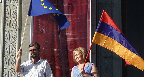 Участники протестной акции в Ереване, сентябрь 2014. Фото Армине Мартиросян для "Кавказского узла"