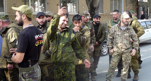 Ополченцы из отряда Юг прибыли в Цхинвал. Фото Марии Котаевой для "Кавказского узла"