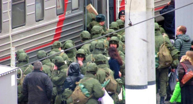 Призывники на центральном вокзале Волгограда. Ноябрь 2014 г. Фото Вячеслава Ященко для "Кавказского узла"