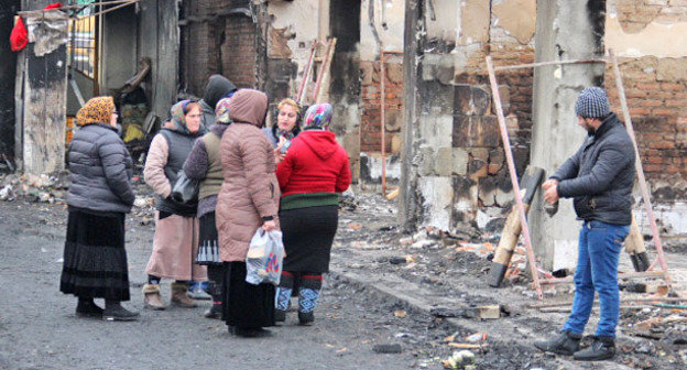 На рынке "Беркат" после боестолкновений. Грозный, 5 февраля 2014 г. Фото Магомеда Магомедова для "Кавказского узла"