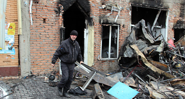 Помещения на грозненском рынке "Беркат", пострадавшие от пожара 4 декабря. Фото Магомеда Магомедова для "Кавказского узла"
